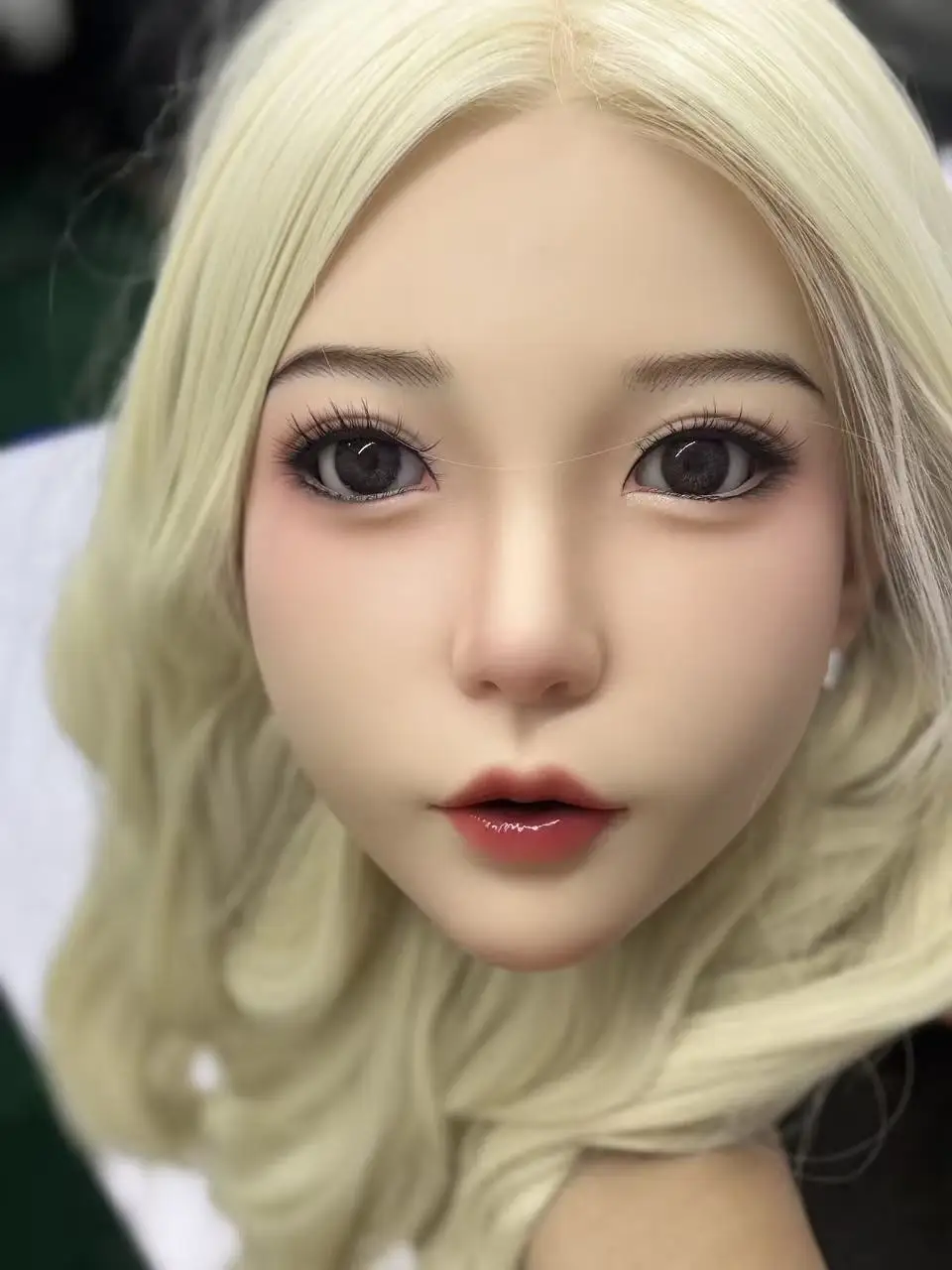نموذج رأس أنثى، جميل للغاية، رأس عارضة أزياء، نموذج رأس أنثى، نسخة 1:1، مادة السيليكون، شعر تدريب (بدون ملحقات)