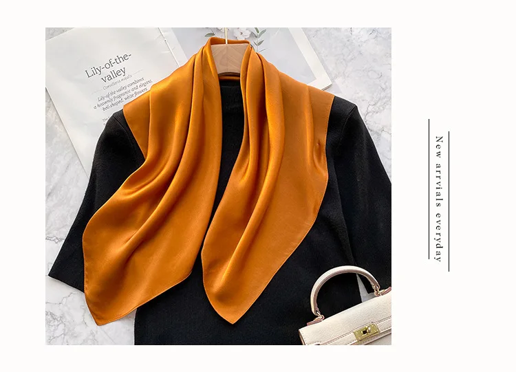 Mode echte Seide Schal Frauen Schals Wraps für Damen Halstuch Foulard Schals Pashmina weiblichen Schal Hijab Bandana – Detail 4