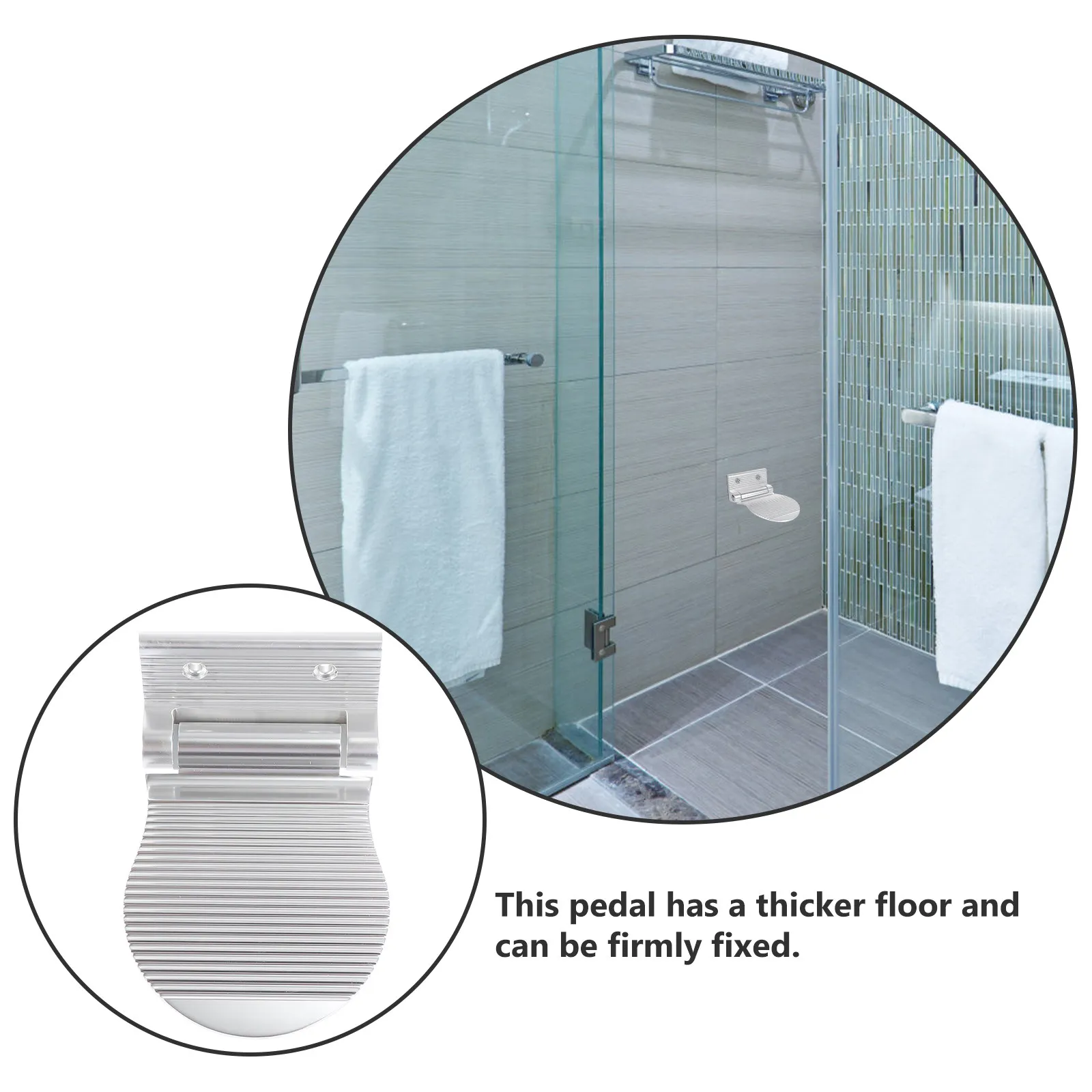 

1 шт. Нескользящая подставка для ног для душа, утолщенная, алюминиевая, для ванной комнаты, бытовая