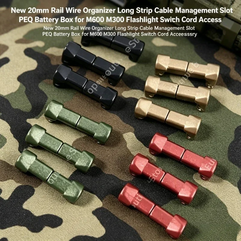 Wire Organizer Long Strip 20mm Rail Cable Management Slot for PEQ Battery Box M600 M300 Flashlight Outdoor Tactical Gear