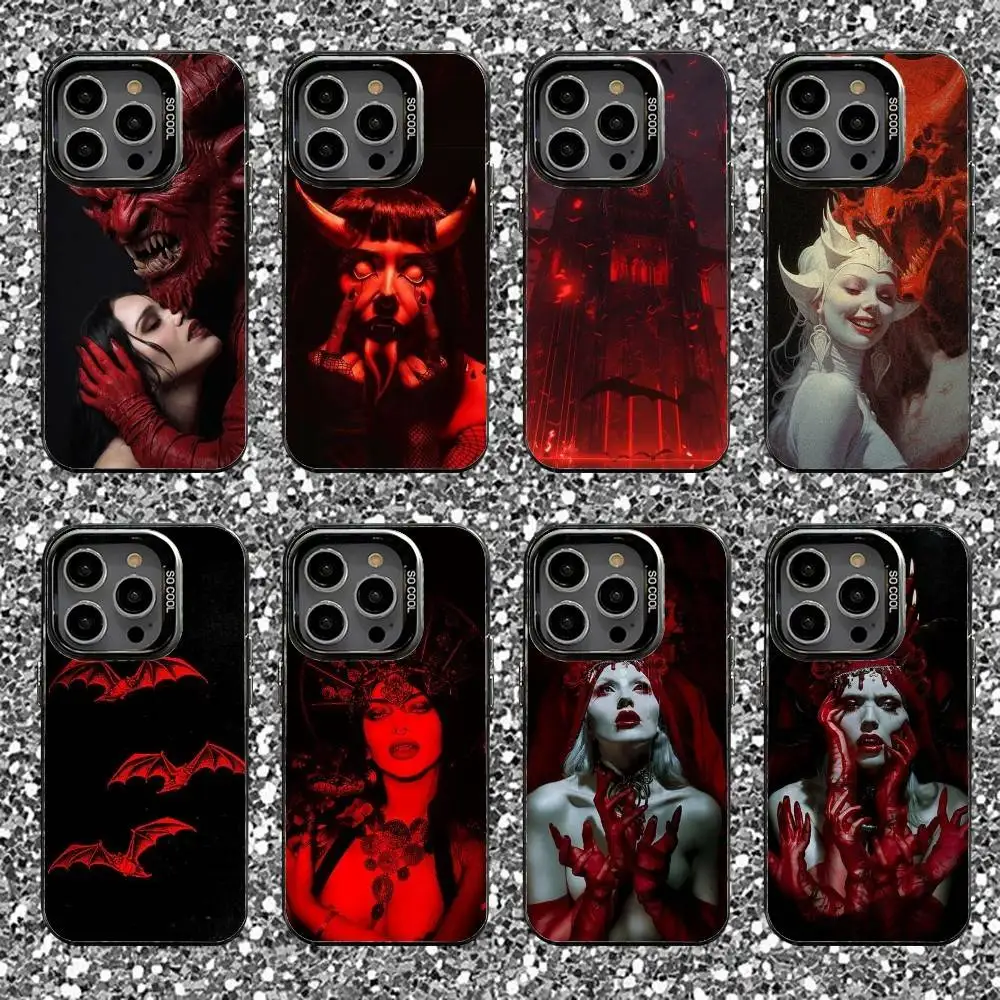 

Gothic Vampire Scarlet Phone Case For iPhone 16,15,14,13,12,11,Pro,XS,Max,Plus,Mini,SE Black Candy Matte Shockproof Cover