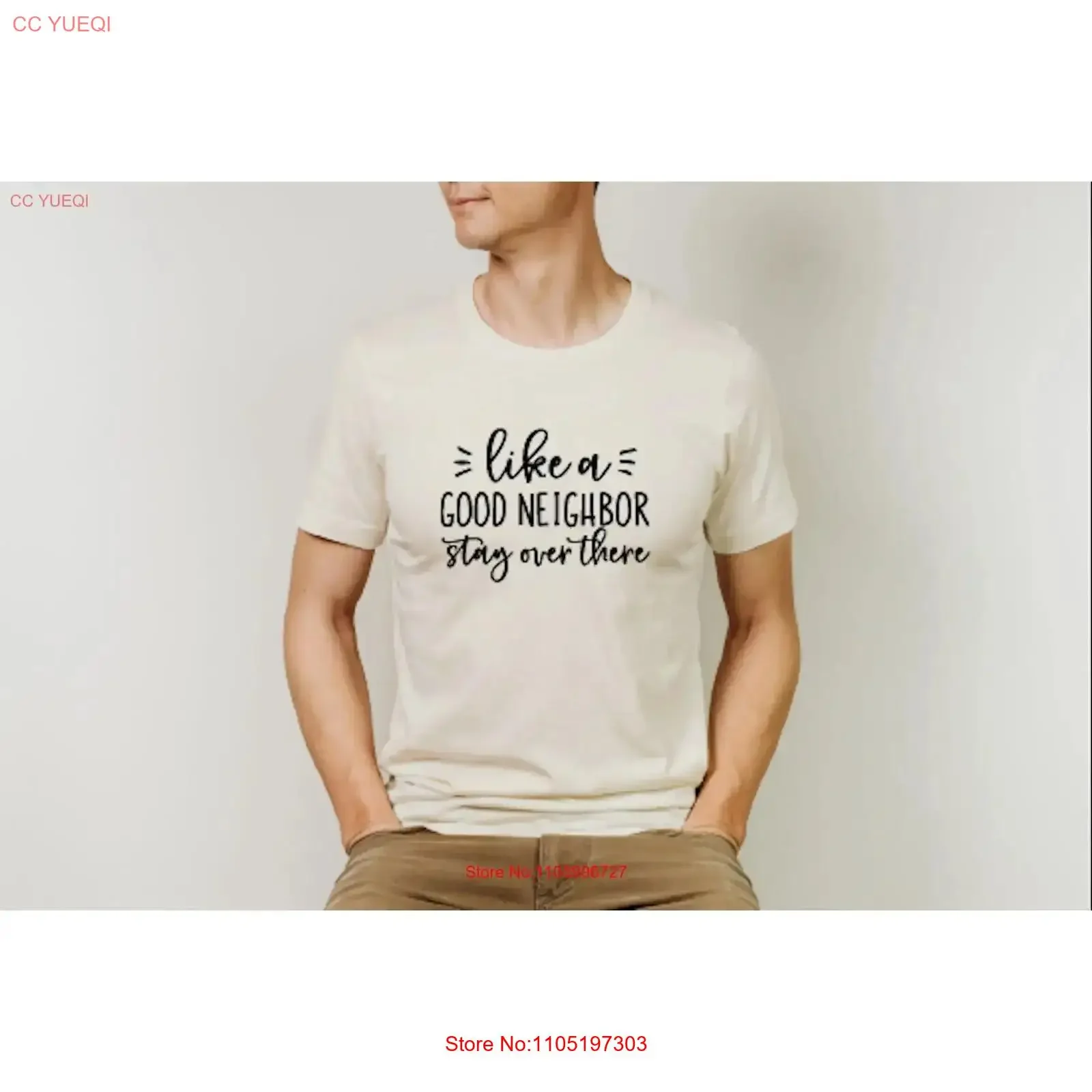 Like a Good Neighbor Stay Over There T Shirt Sarcastic Nurse For Her Women vintage Washed Stylish Casual graphic Slightly