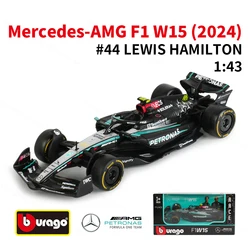 Bburago 1:43 Mercedes AMG 2024 W15 E Performance F1 Formula Car Die Cast Vehicles Collectible Model Racing Toys