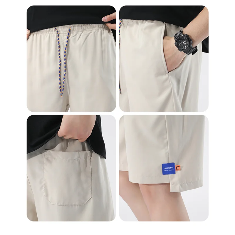 2024 New Men's Summer Casual Fashion Shorts Europe America Fashion Beach Pants Quick Drying Loose Ultrathin Increase 8Xl