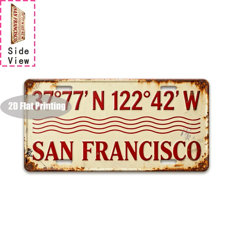Vintage Distressed City Coordinate German Text Year Quote Slogan License Plate Metal Tin Sign Retro Wall Decor For Bar Cafe Ho