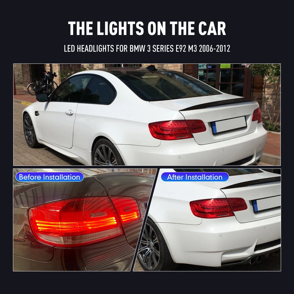 LED Tail Lights For BMW 3 Series E92 E93 2006-2012 DRL Fog Reverse Tail Lamps Left Right Plug and Play Car Tail Light Assembly