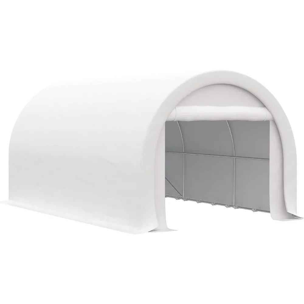 

10'x 16 'carport, Heavy-duty Portable Garage Storage Tent with Large Zipper Doors, UV Resistant PE Canopy Cover