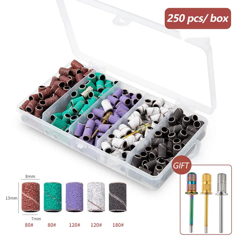 80/120/180/240 korrel elektrische professionele nagelboor schuurbanden, ongeparfumeerde nagelboren voor manicure- en pedicuregereedschap