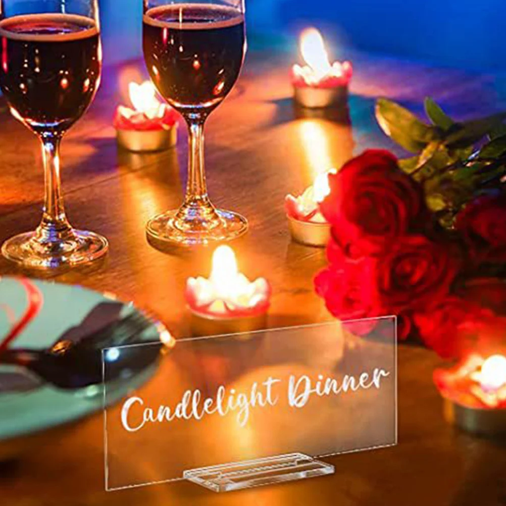 

10pcs Acrylic Table Numbers Clear Name For Wedding Party Blank Seat Cards Cards Reusable Table Decoration