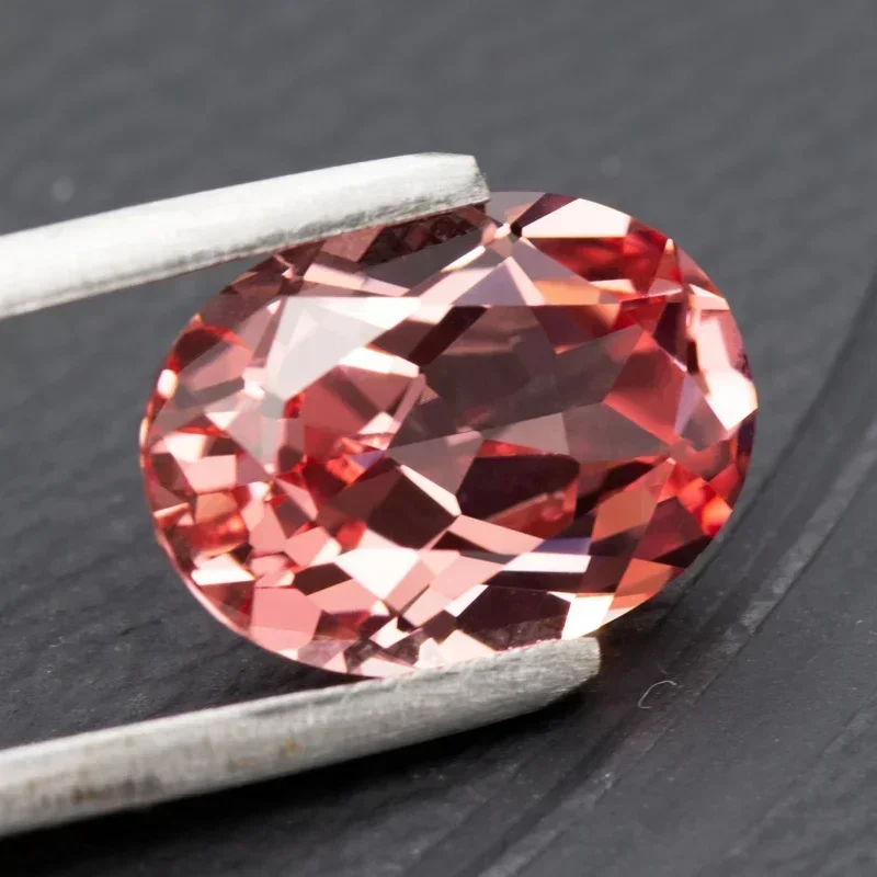 مختبر نمت Padparadscha شكل بيضاوي سحر الأحجار الكريمة وردي فاتح اللون الخرز Diy بها بنفسك خواتم مجوهرات صنع شهادة AGL قابلة للاختيار