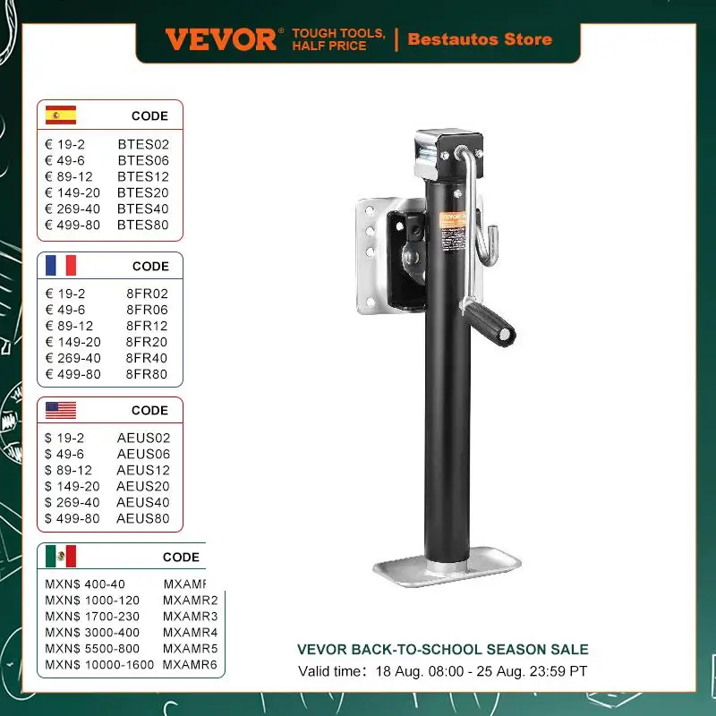 

VEVOR Trailer Jack 2000/2500/5000/8000/12000lbsTrailer TongueTrailer Jack Stand with Handle for Lifting RV Yacht Utility Trailer