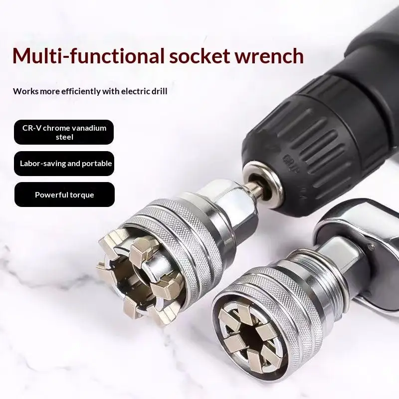 10/19mm Adjustable Universal Magic Socket Ratchet Wrench Head 1/2Pcs Spanner Sleeve Repair Tool