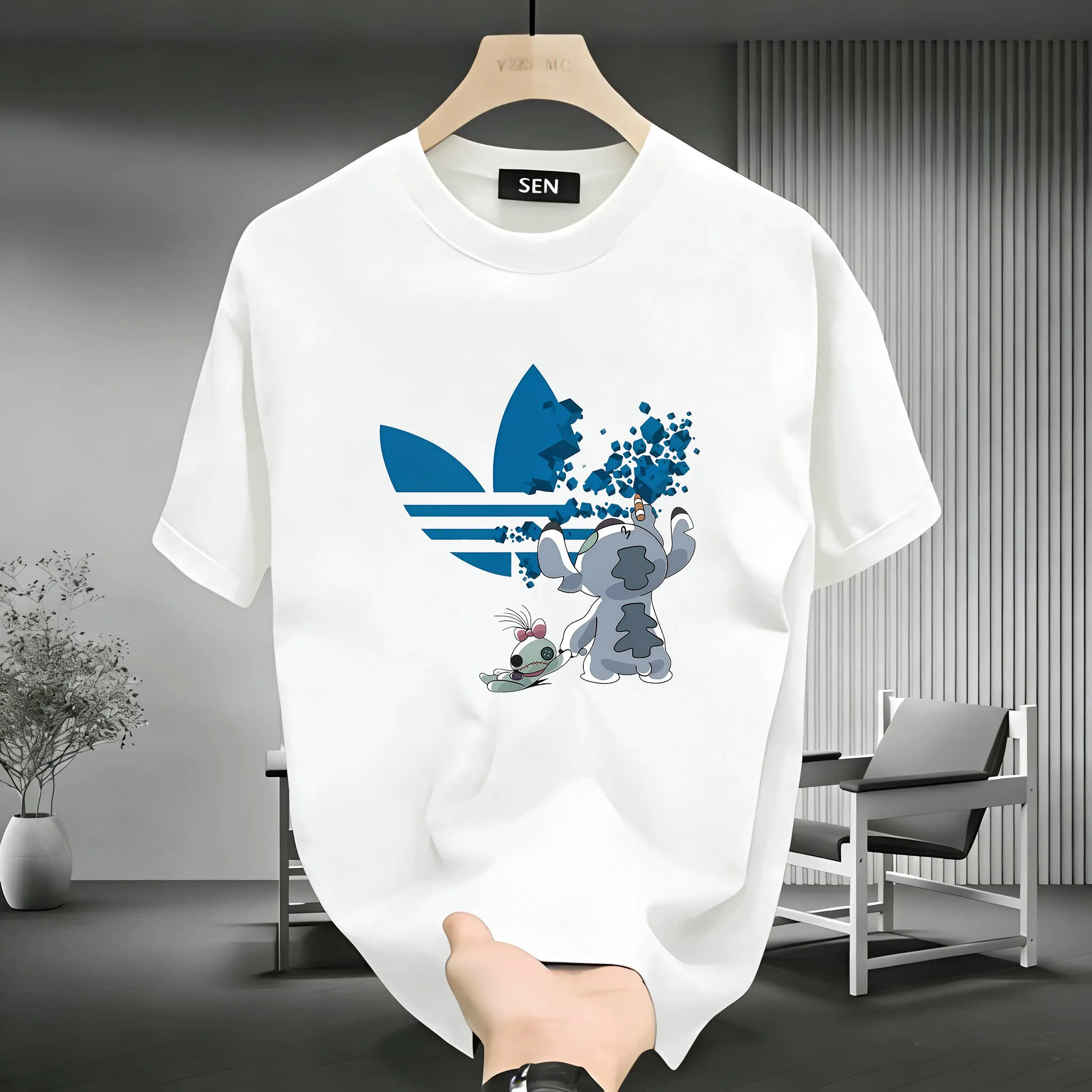 2026 Summer Men's and Women's Universal Casual Loose Print Round-neck Short-sleeved T-shirt High-end Street Fashion Trend Brand