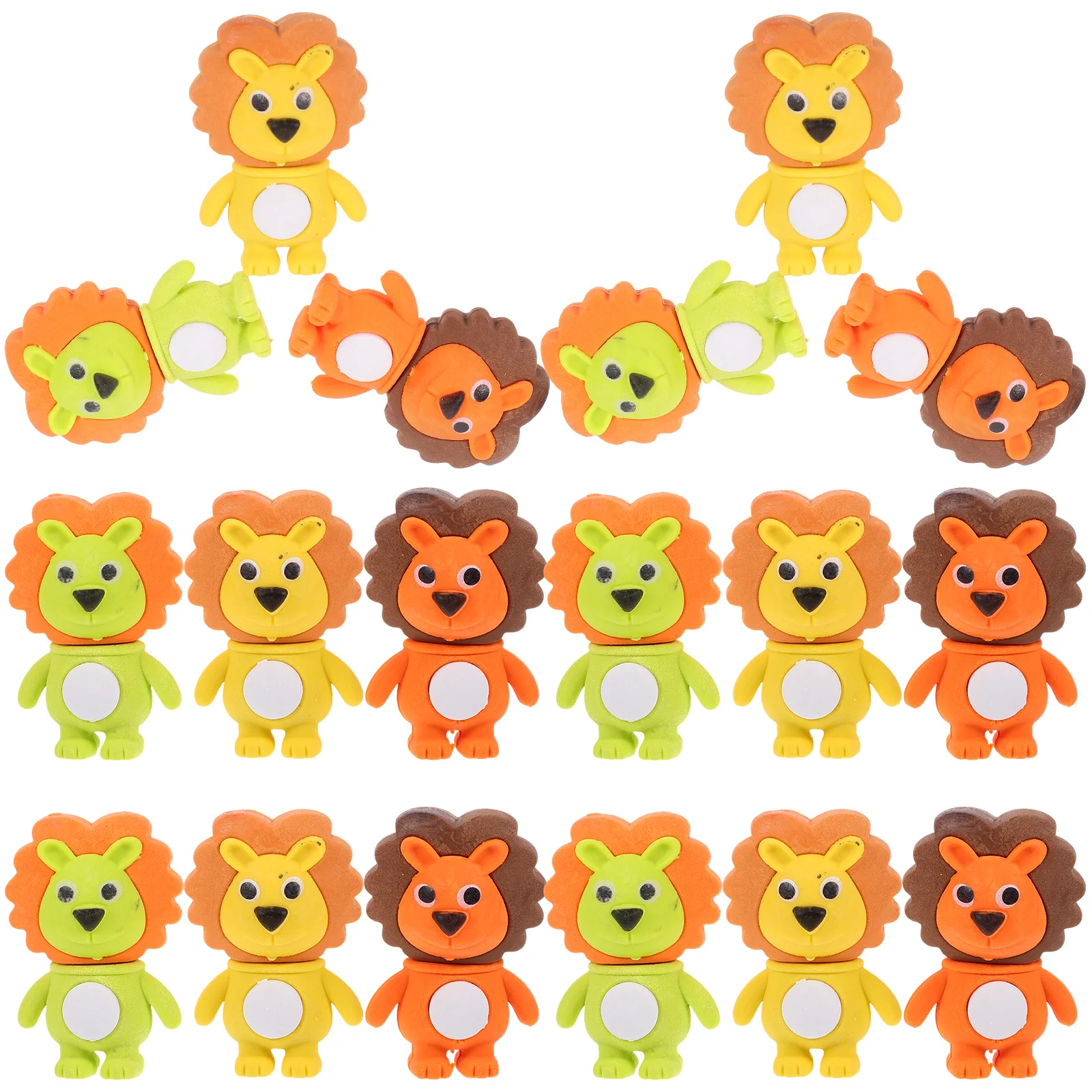 

24 Pcs 3D Three-dimensional Pencil Correction Rub Erasers Funny Fruit School Mini Adorable Shaped for Tpr Small Student Cute