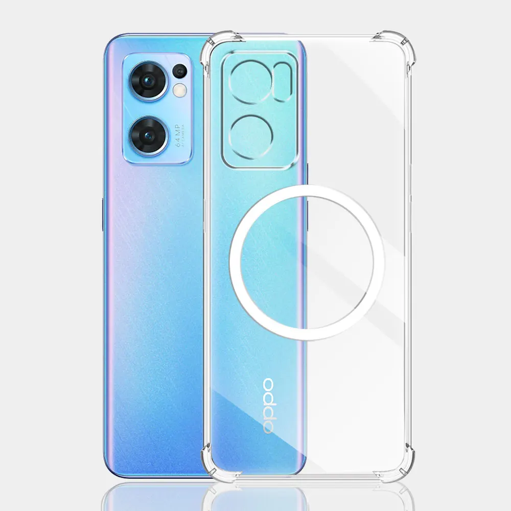 For Oppo Find X5 Lite /X3 Neo Case With Magnetic Sticker Soft Silicone Phone Case Find X6 Pro /X7 Ultra Shockproof Clear Cover