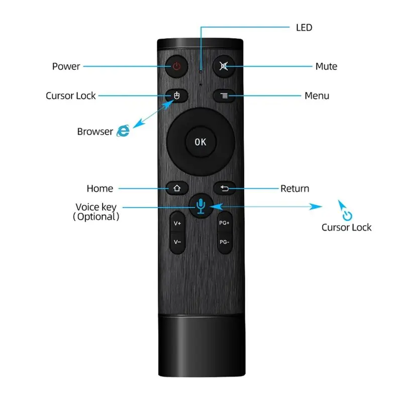 A42T-Q5 Air Mouse Remote 2.4G Wireless For Smart TV Android Box Projector Voice Control Long Range Functionality