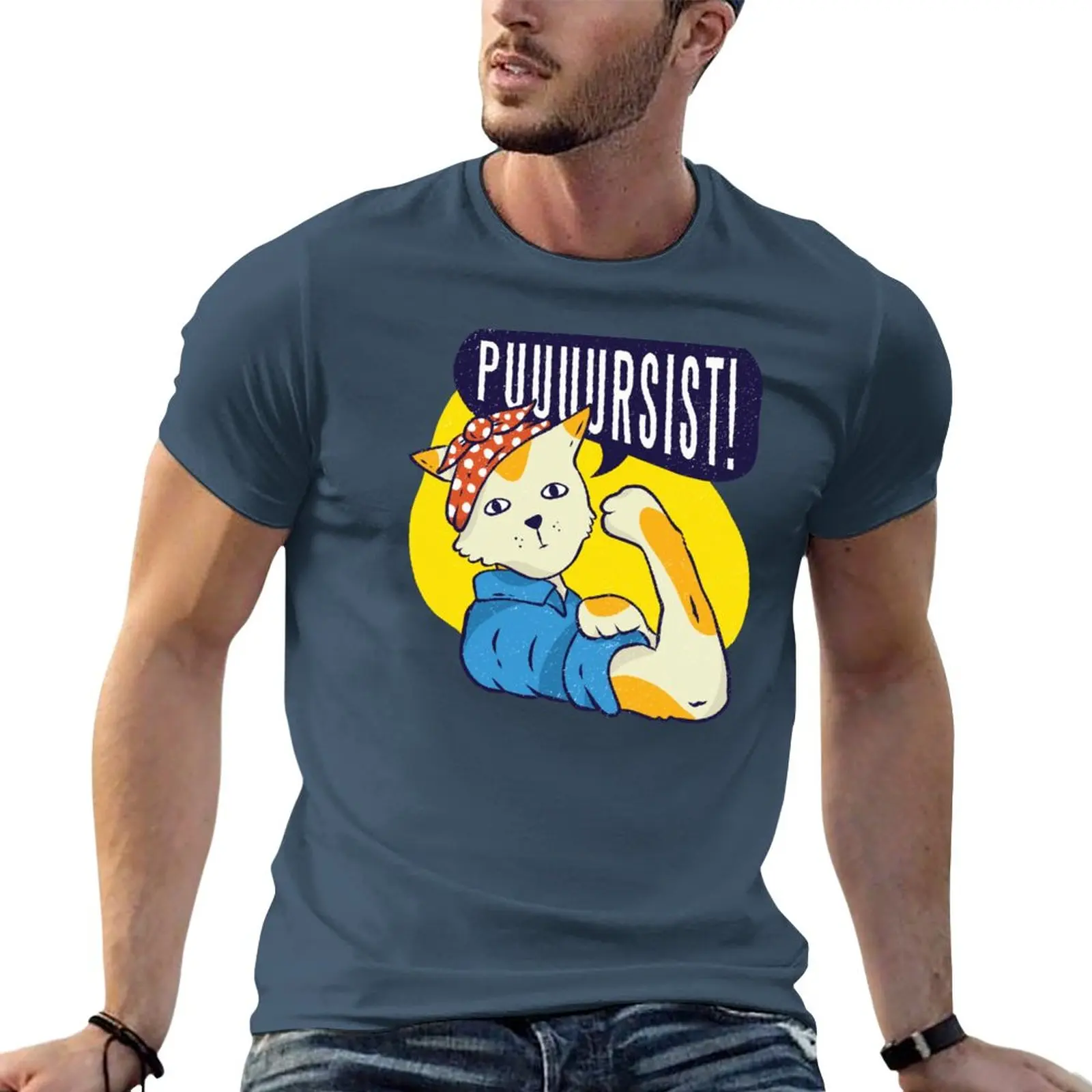 

PIN-UP CAT T-Shirt hippie clothes sublime plain black t shirts men