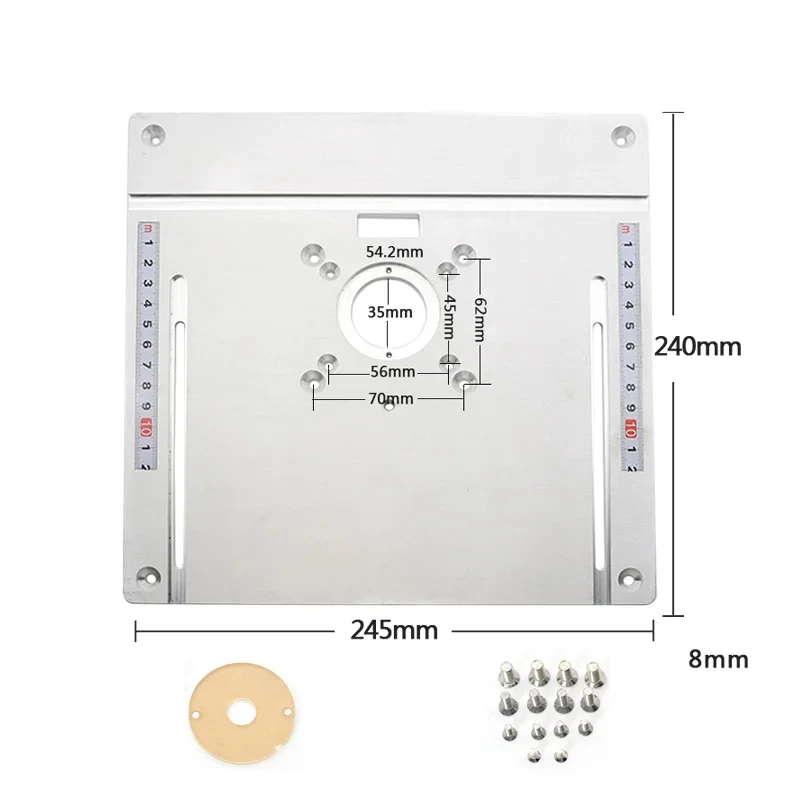 Aluminium Router Table Insert Plate Electric Wood Milling Flip Board With Miter Gauge Guide Set Table Saw Woodworking Workbench