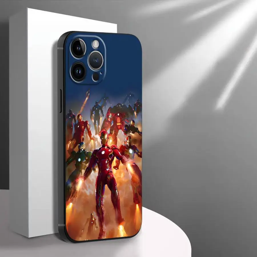 Custodia morbida nera per iPhone XR 17Air 15 16 14 Plus XS Max 13 12 11 17 Pro Max 7 8 Marvel Cool Avenger