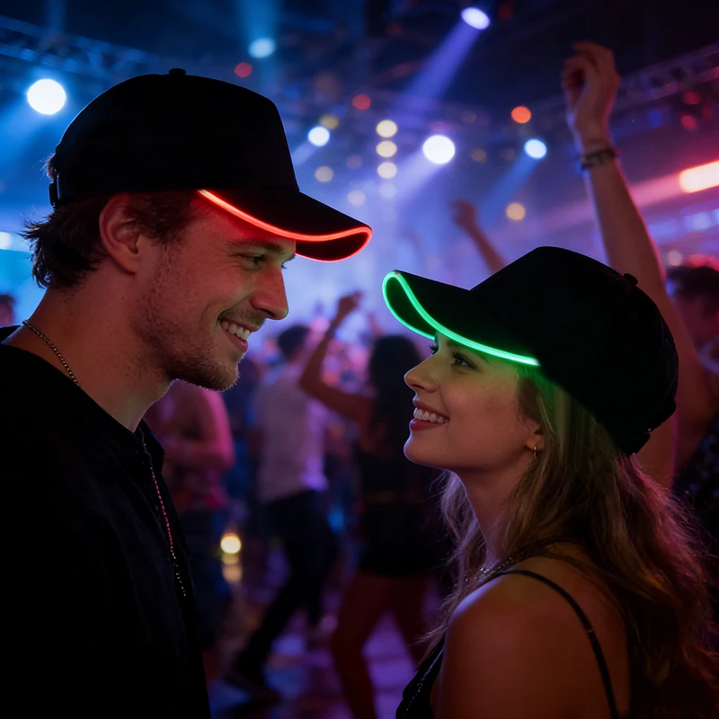 Luminous LED Baseball Cap Customized Logo Light up Baseball Hat Accessories