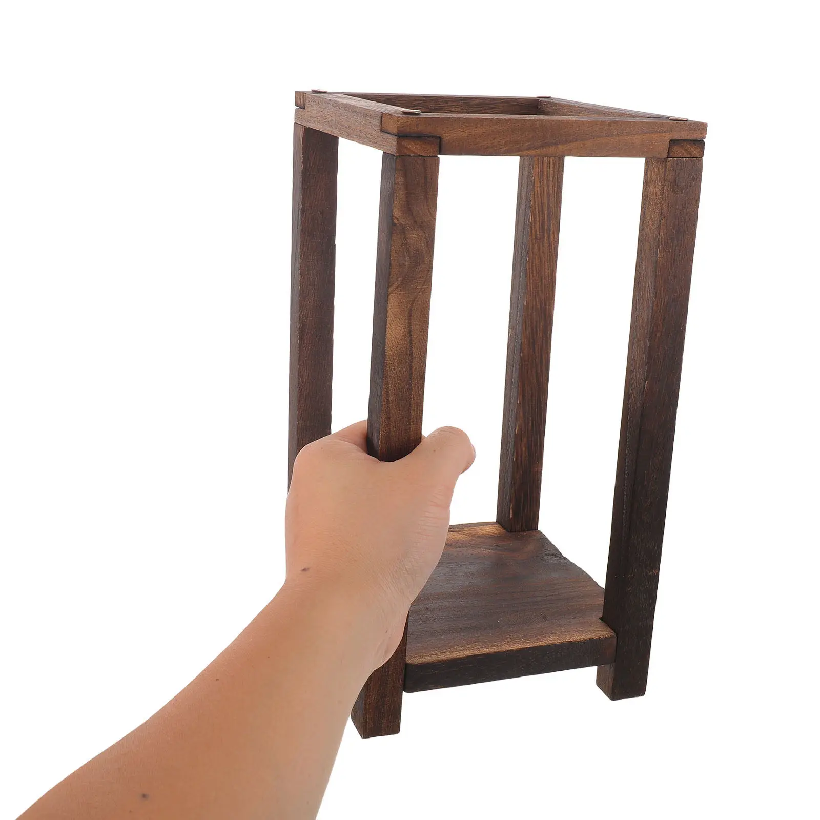 5Pcs Wooden Lantern Holder Rustic Farmhouse Wedding Table Centerpiece Decorative Lantern Rustic Wooden Holder view 2