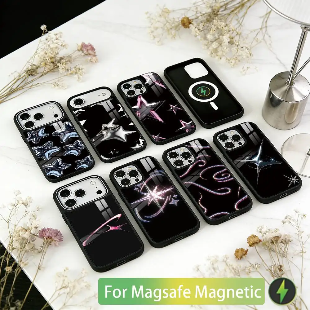 

Heavy Metal Stars Series Phone Case For iPhone17,16,15,14,13,12,11 Plus,Pro Magnetic with Magsafe Wireless Charging