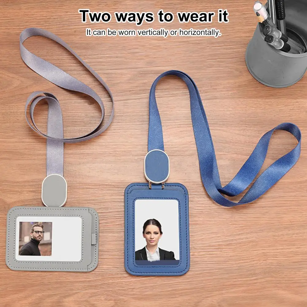 Transparent Design Id Card Holder Transparent Design Id Badge Holder with Durable Lanyard Retractable Reel for Work Outdoor