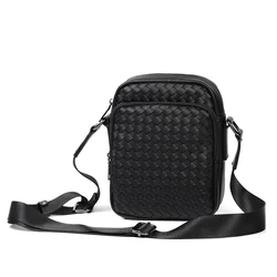 Sac de poitrine tissé à la main unisexe, sac de messager décontracté, petit sac de rangement, poudres de téléphone de voyage, tendance de la rue, nouvelle mode pour hommes