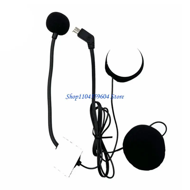 Microfono 12qm Micrófono Half-Helmets Intercom Solución a prueba viento Micrófono Escuchar