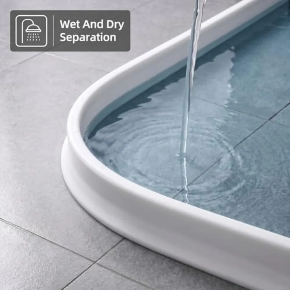 7cm Height Shower Water Barrier Flexible Self Adhesive Water Stopper Strip Easy Install Floor Water Barrier