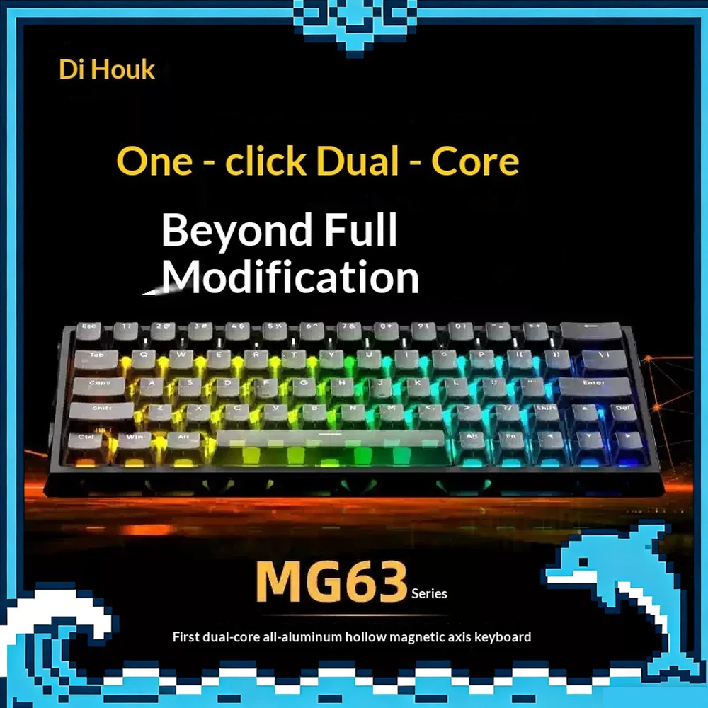 IROK MG63 Magnetic Switch Gaming Keyboard 63-Key CNC Aluminum 512K Polling Rapid Trigger RGB Wired