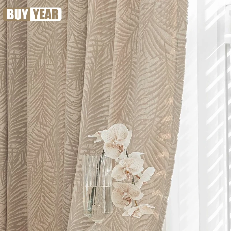 

Chenille Jacquard French Cream Style Curtains 2024 High-end Curtains for Living Dining Room Bedroom Blackout Luxury Simple Cloth