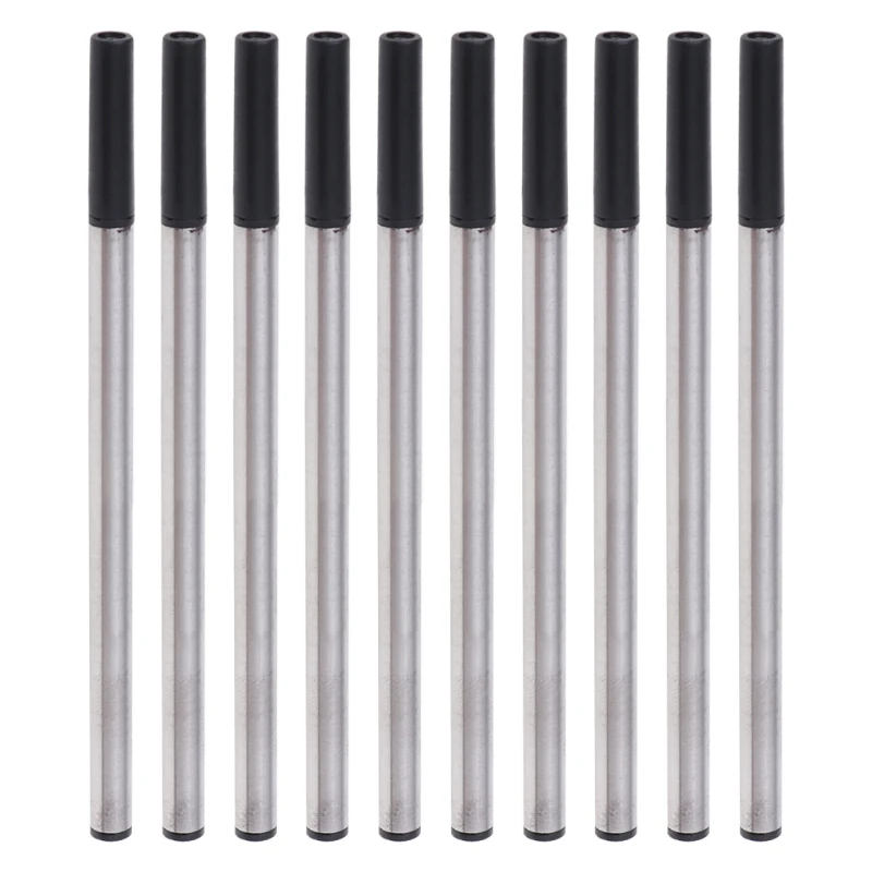 K1AA เติมปากกาลูกลื่น10ชิ้นเปลี่ยนได้เขียนได้เรียบเขียนเร็วสีน้ำเงินแห้งเร็ว