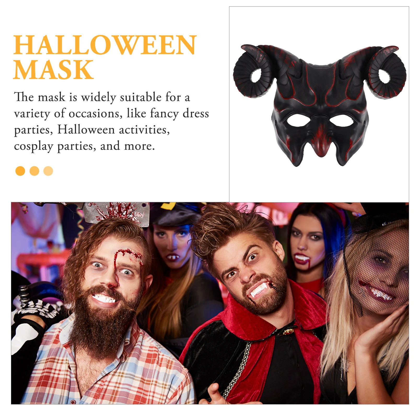 Hornmaske Festival Cosplay Tierkostüm Dekorative ausgefallene gehörnte Stiermasken aus Kunststoff für Erwachsene