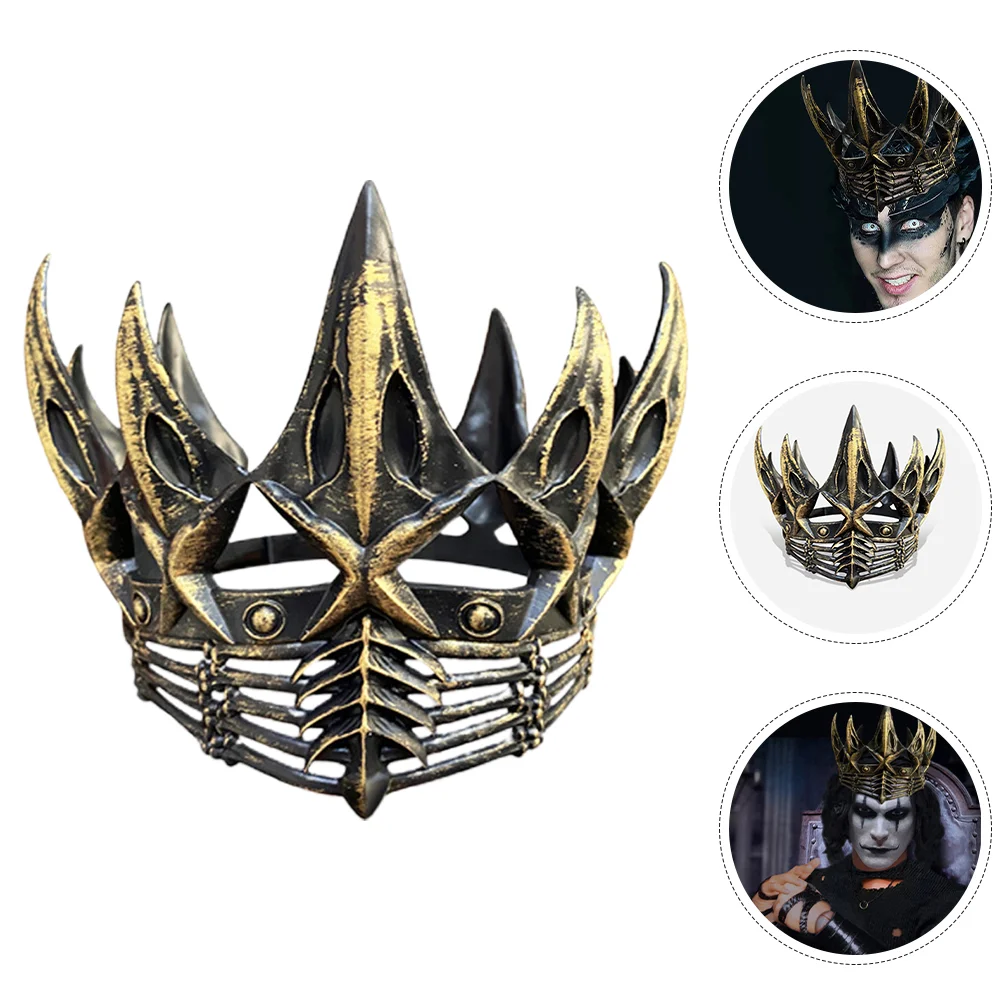 Crow Crown Men for Party Prop Costume Decorative Cosplay Adult Gothic Metal Clothing