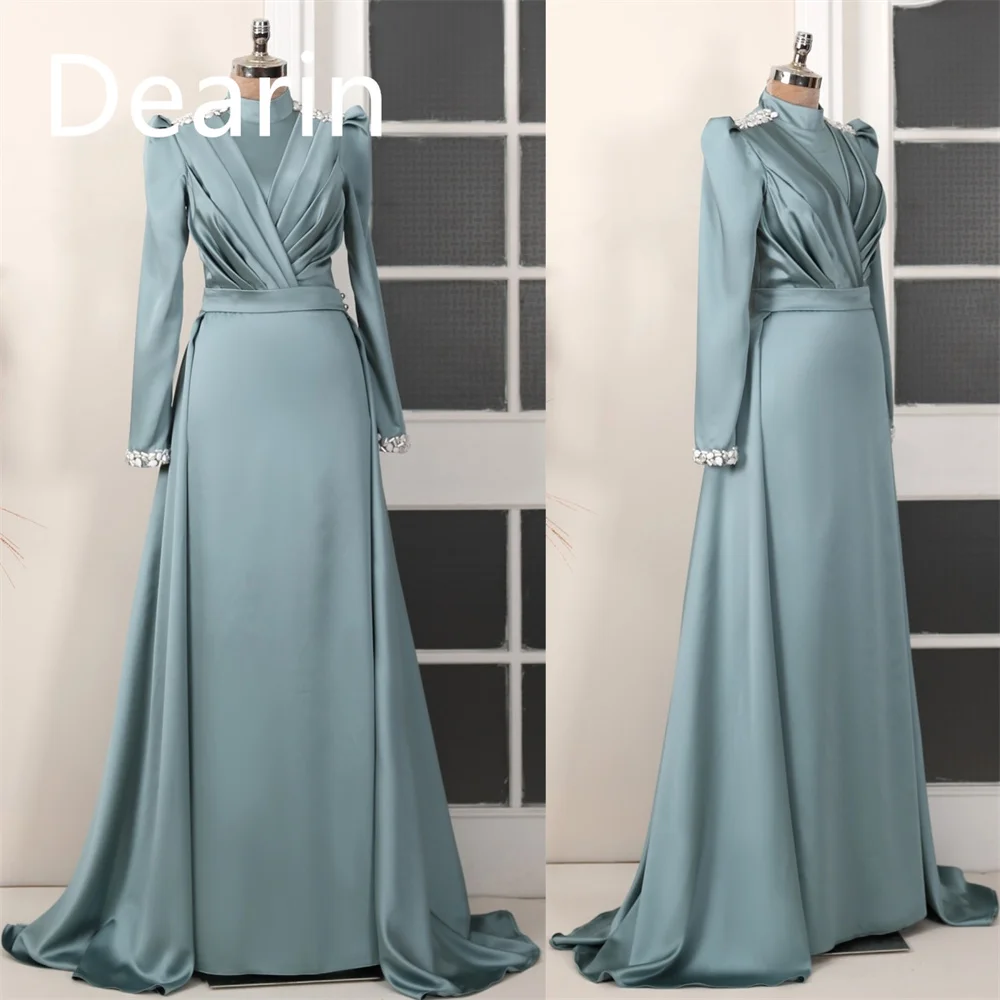 

Customized Evening Gown Prom Formal Dress Dearin Scoop Neckline Column Ankle Length Skirts Stole Bespoke Occasion Dresses Women