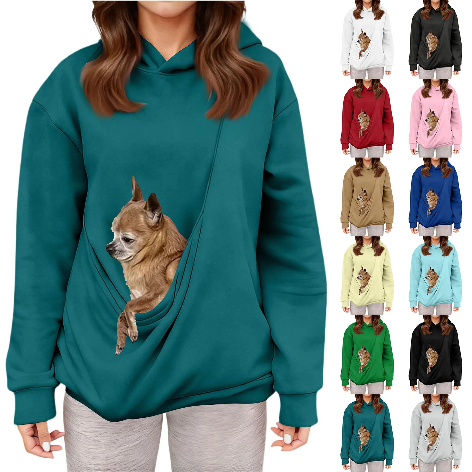قمم للنساء أزياء نسائية يومية غير رسمية بقلنسوة وأكمام طويلة ملابس نسائية Ropa De Invierno Mujer