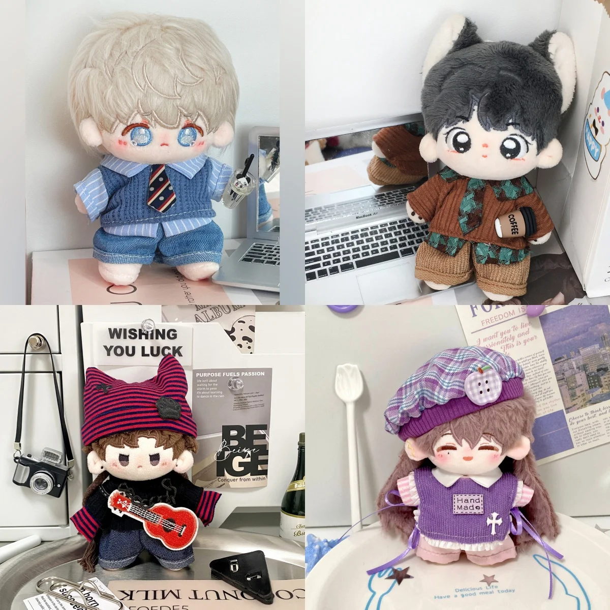 10cm Cotton Doll Clothes Preppy Style Vest Clothes for Plush Dolls Replacemen Suit For Kawaii Doll Accessories Dress Up Toy