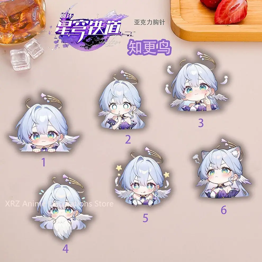 6 個新 Honkai: スターレールロビンバッジアニメかわいいブローチラペルピン DIY バックパック帽子服アクセサリーグッズギフト