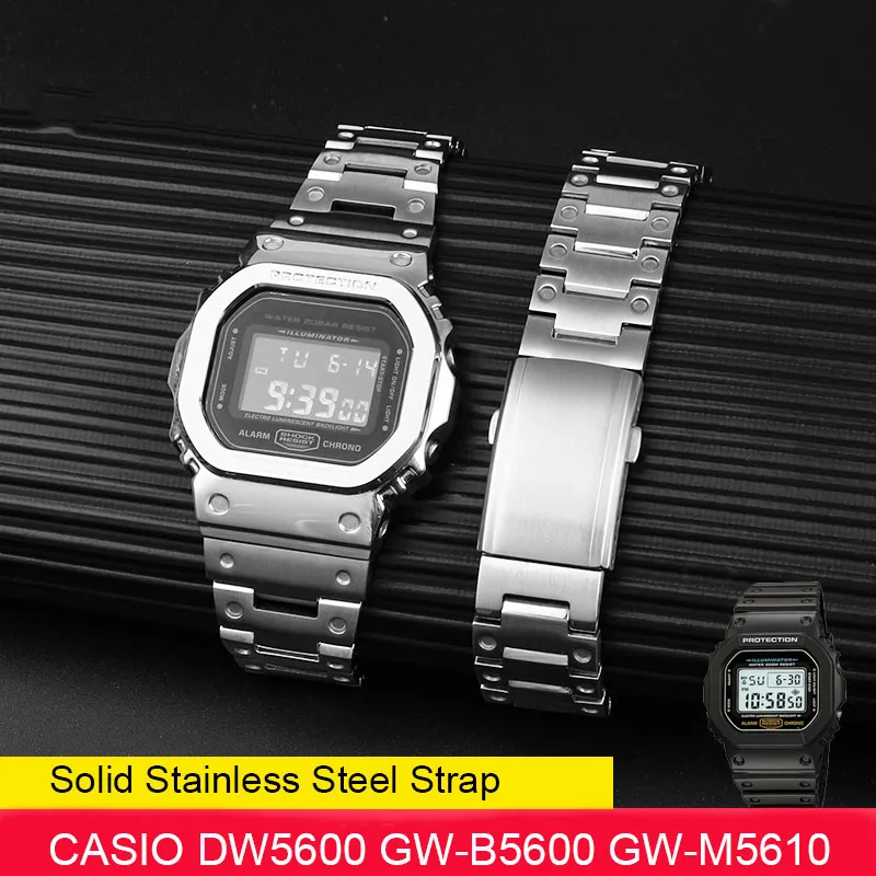 

New Arrival Solid Stainless Steel Watch Strap 16mm For G-SHOCK Casio DW-5600 GW-B5600 GW-M5610 Modified Metal Watchband Bracelet