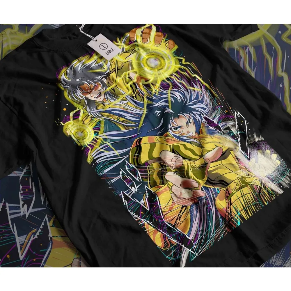 Men Vintage 1990s Saint Seiya Les Chevaliers Du Zodiaque T-Shirt Japanese Anime Cute T-shirts Men Clothing Designer