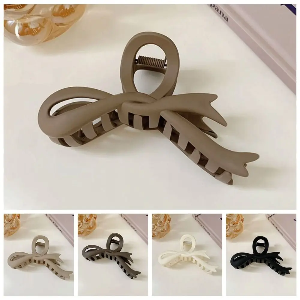 Matte Abstract Bow Hair Clips Acrylic Twisted Shark Clips for Women Girl Hair Accessories Headwear