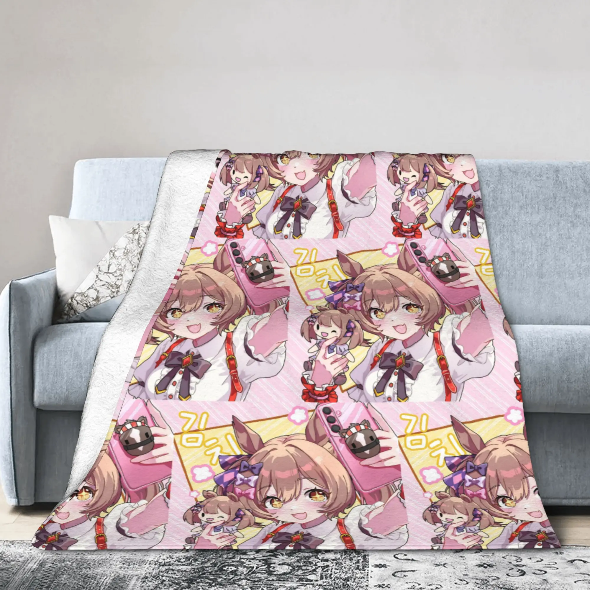 Smart Flacon Umamusume Pretty Derby Blankets Fleece Spring Portable Lightweight Throw Blankets for Home Travel Bedding Throws