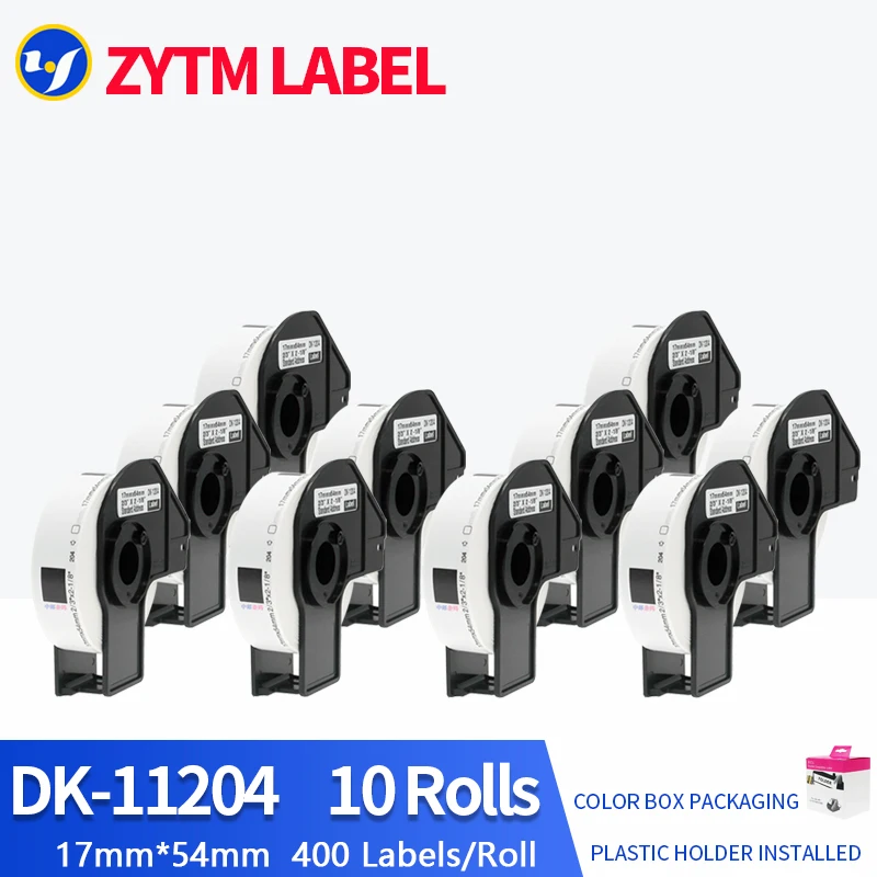 6 Rolls Compatible DK-11201/DK-11204/DK-11208/DK-11215/DK-11218/DK-11219/DK-11221/DK-22210/DK-22211/DK-22214 Label with holder