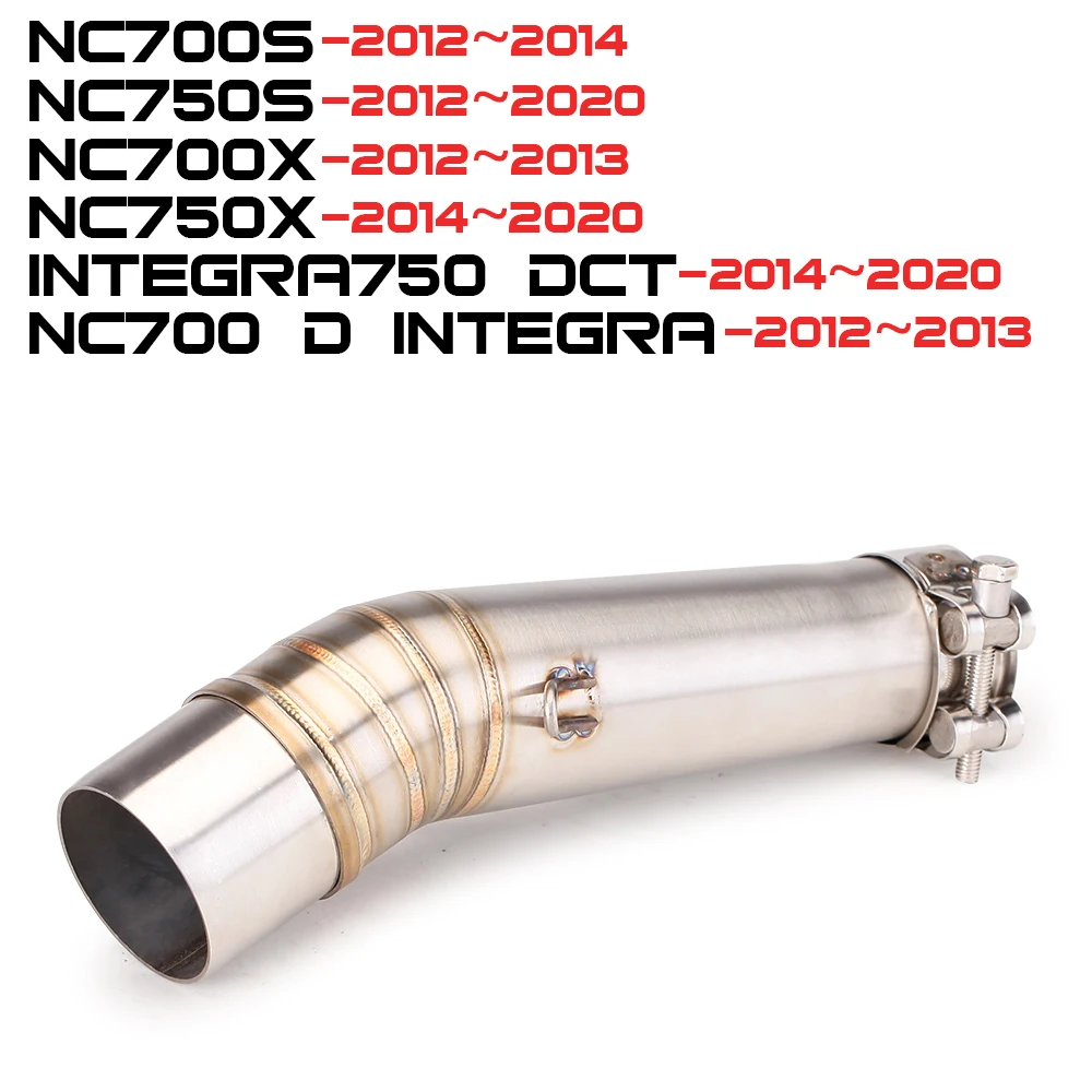 51mm Slip on For NC700 NC700X NC750 NC750X NC750S 2012 - 2023 Motorcycle Exhaust Muffler Middle Link Pipe Escape Moto