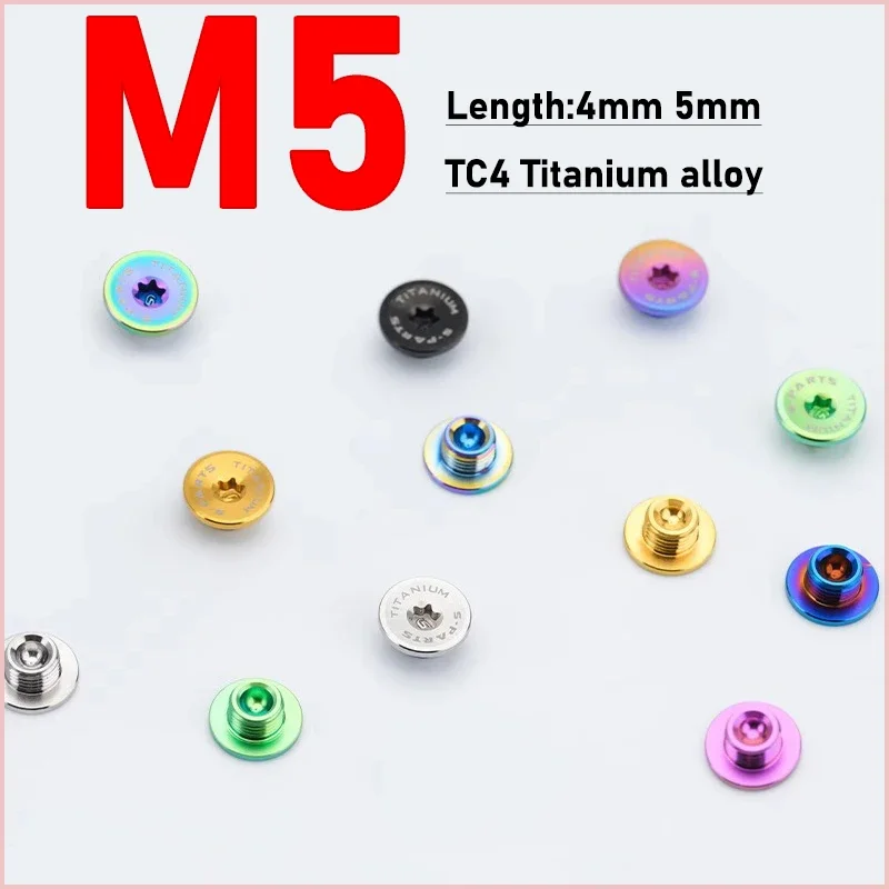 

1pc M5 Titanium Alloy Flat Head Screw Oil Disc Brake Lever Oil Injection Hole Screw For XTR UT DA Mountain Bike