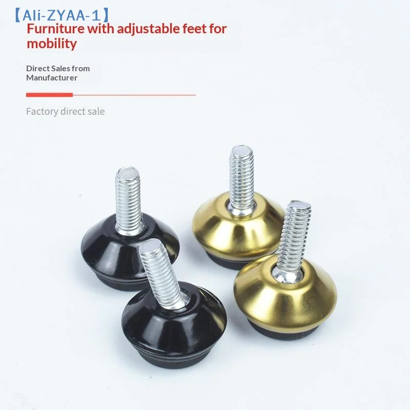 【ZYAA-1】4Pcs Adjustable Metal Furniture Levelers Feet Leg M6*15*23MM Thread Screws For Cabinet Table Chair Machine Base