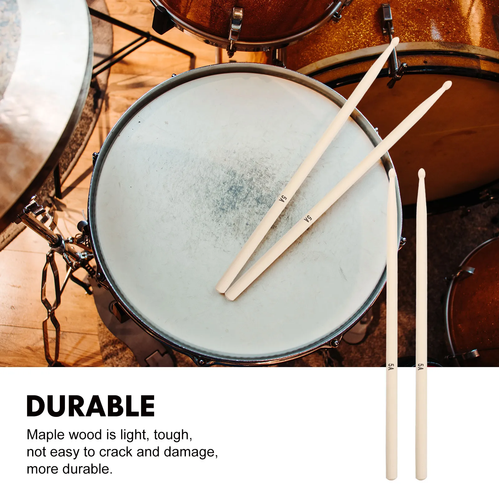 

2Pairs Maple Drumstick Wooden Smooth Durable Practical Drumstick for Drums Snare Jazz Musical Accessories Percussion Drum Tool