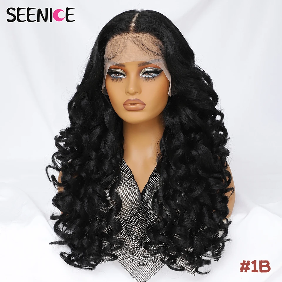 24Inch 13X6 Synthetic Latisha Lace Front Wigs Pre Plucked Lace Frontal Wig For Women Curly Highlights With Babyhair Ombre Blonde