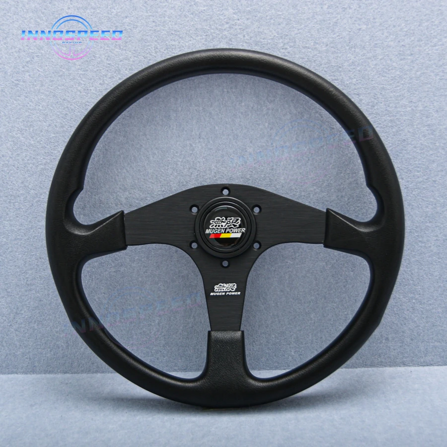JDM-volante deportivo de carreras de PU, accesorio Universal para coche, 14 pulgadas